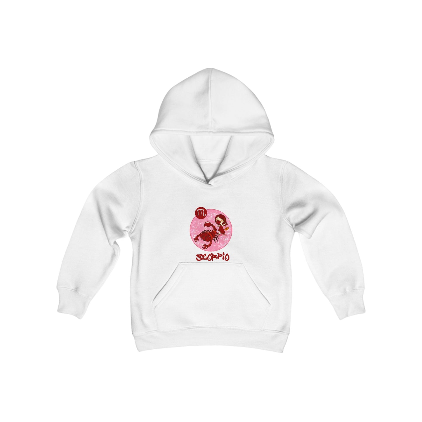 Scorpio Chibi Girl & Scorpion, Youth Heavy Blend Hooded Sweatshirt