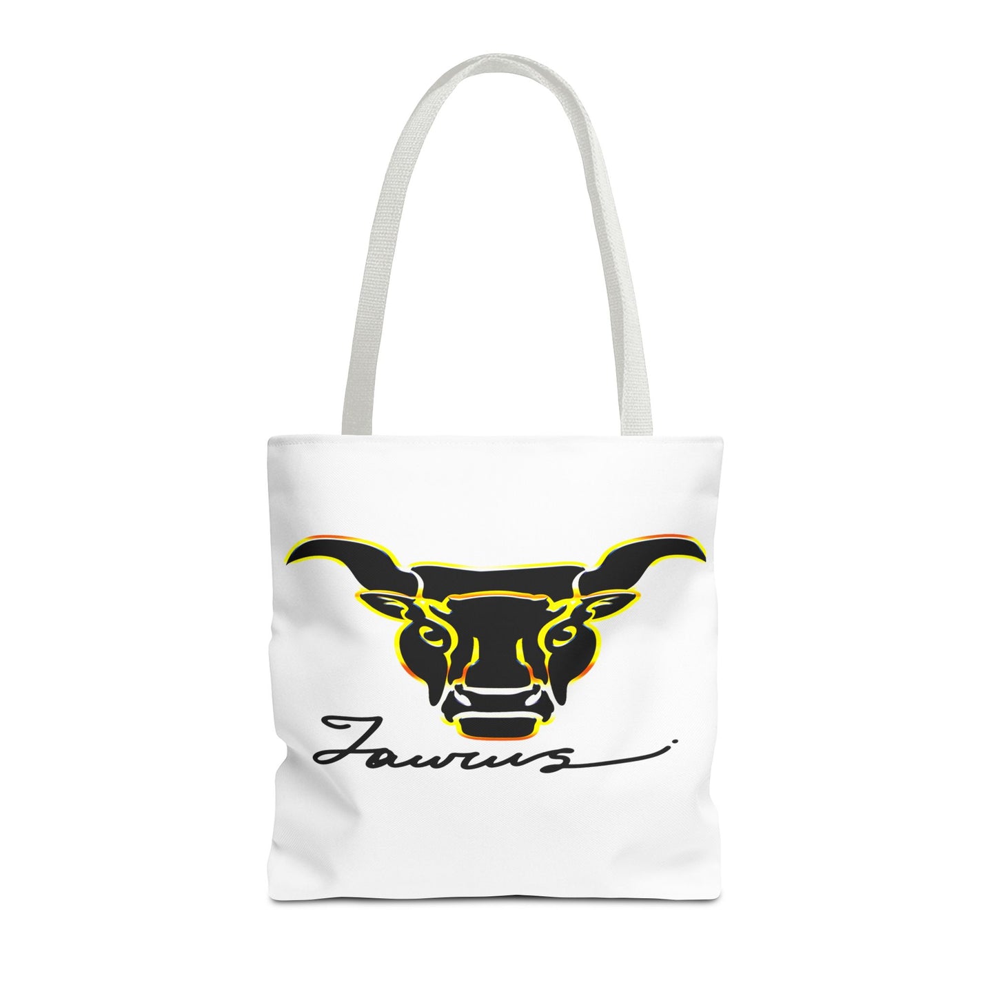 Taurus Bull White Tote Bag, 3 Sizes