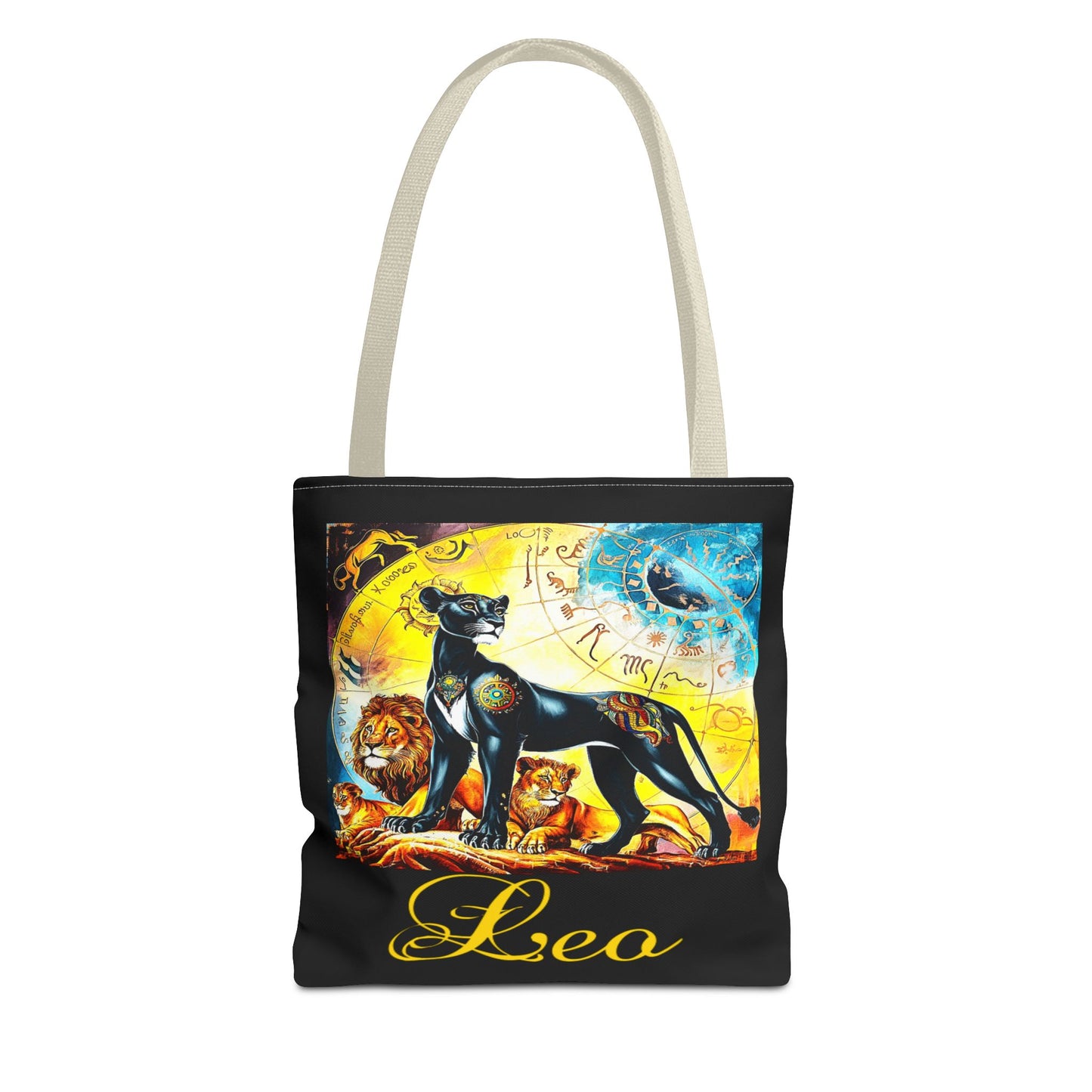 Leo Black Tote Bag, 3 Sizes