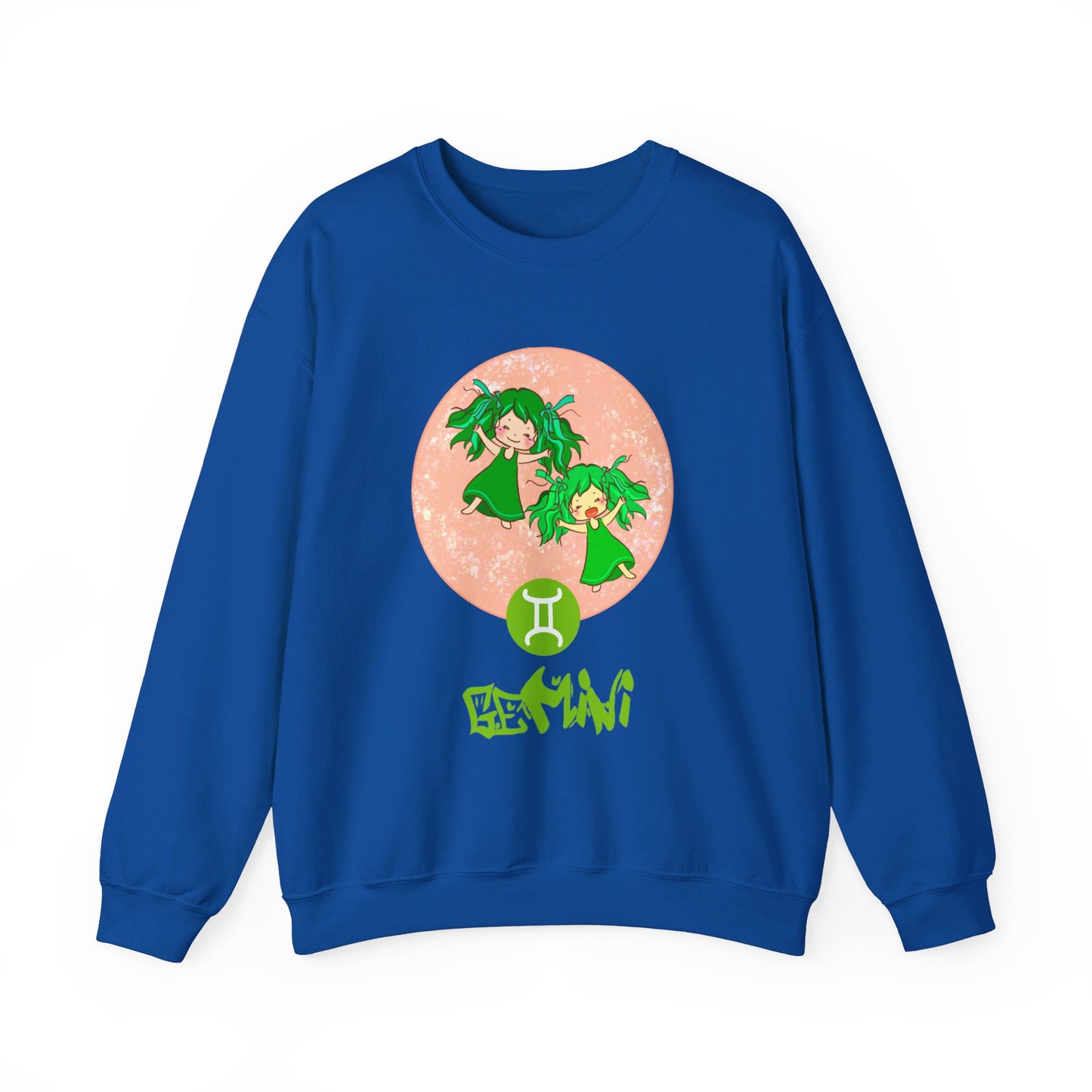 Gemini Chibi Twin Girls, Unisex Heavy Blend™ Crewneck Sweatshirt