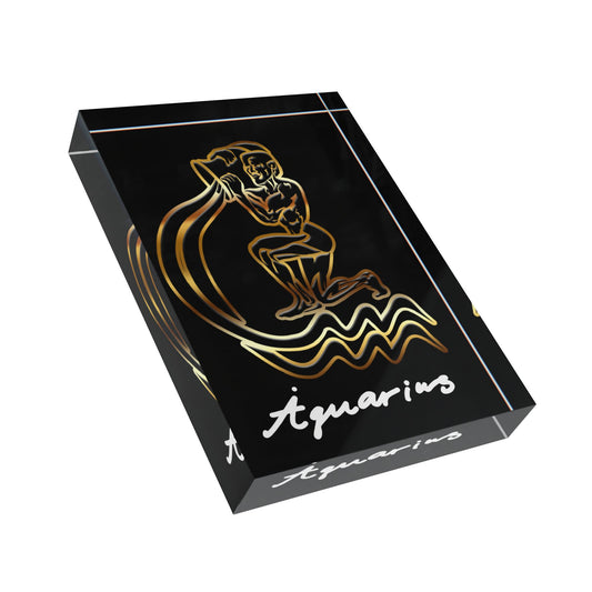 Aquarius Water Bearer Photo Block, Black