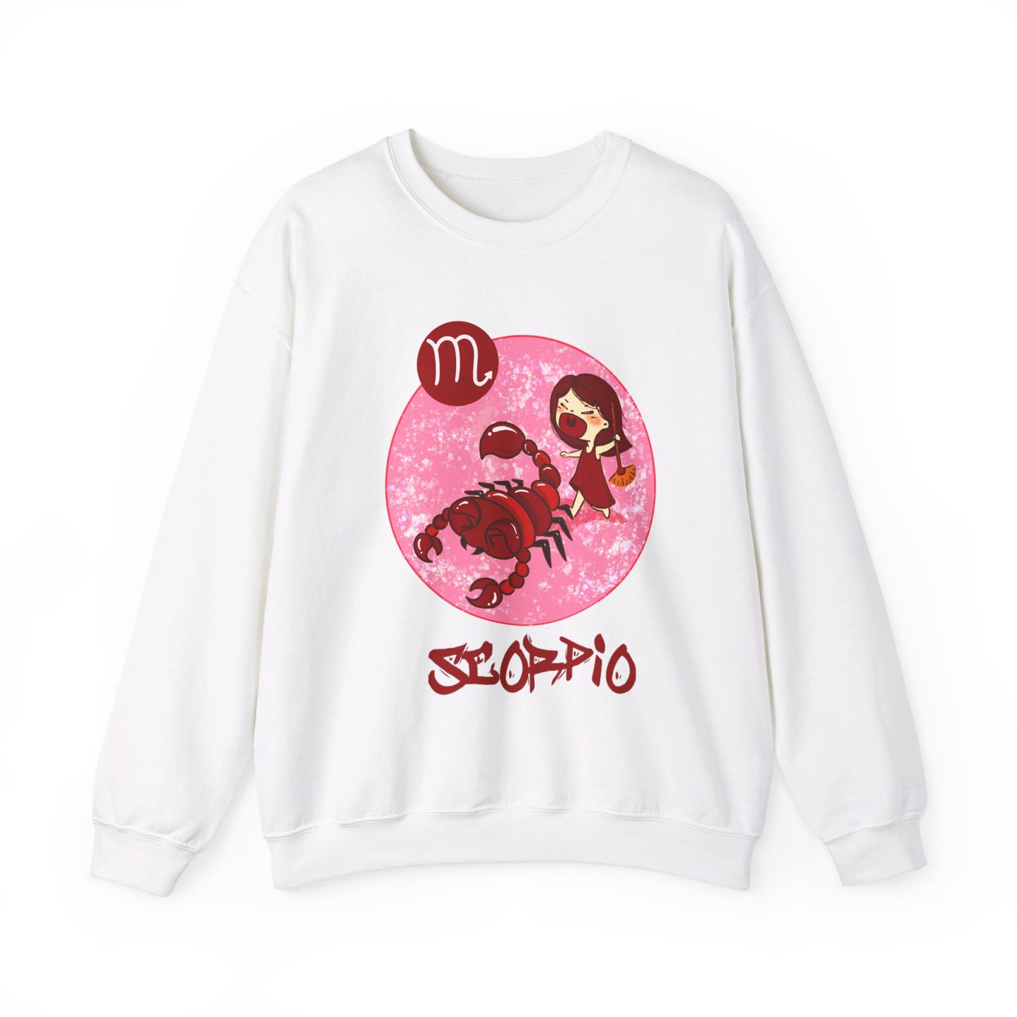 Scorpio Chibi Girl & Scorpion, Unisex Heavy Blend™ Crewneck Sweatshirt