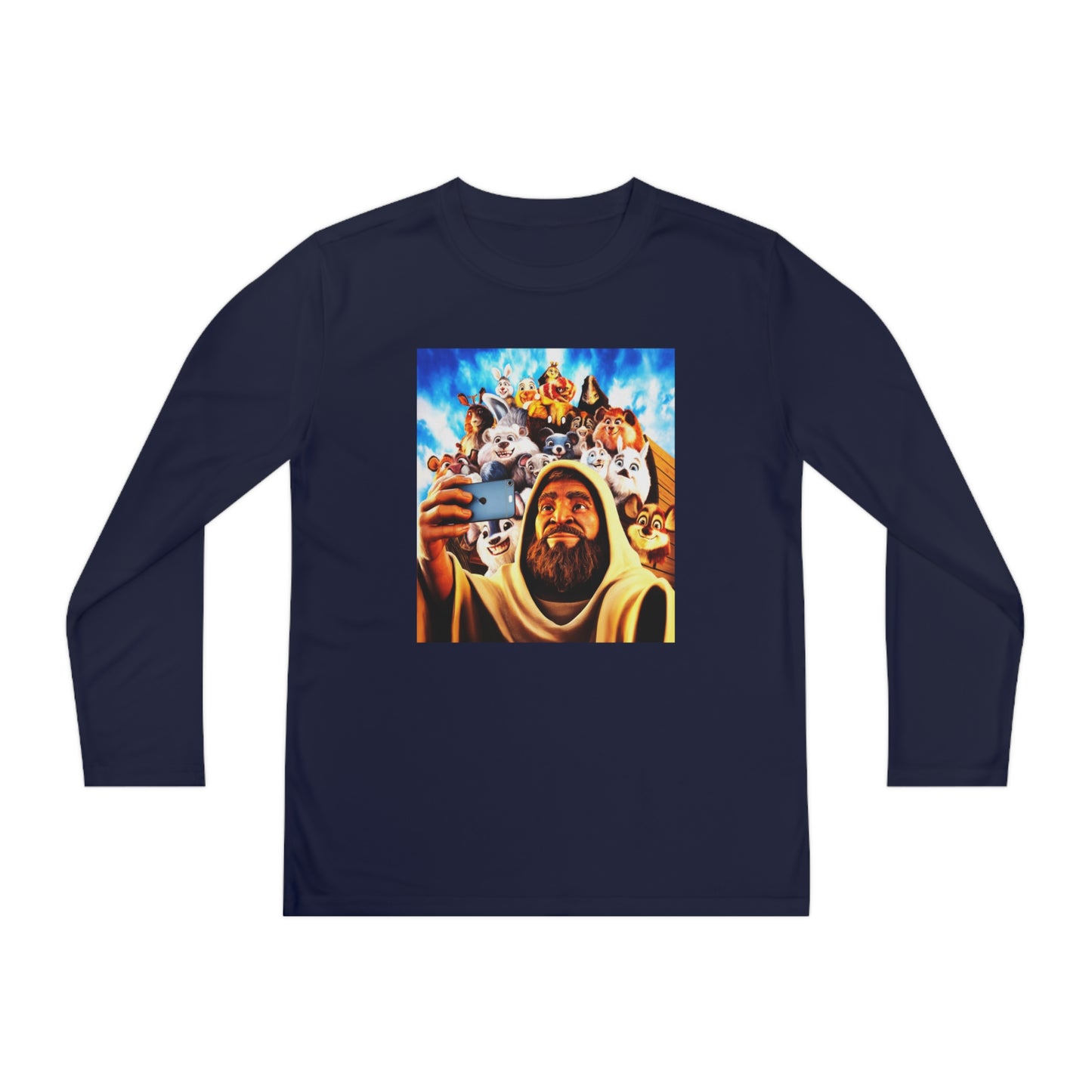 Noah's Selfie, Youth Long Sleeve Competitor Tee