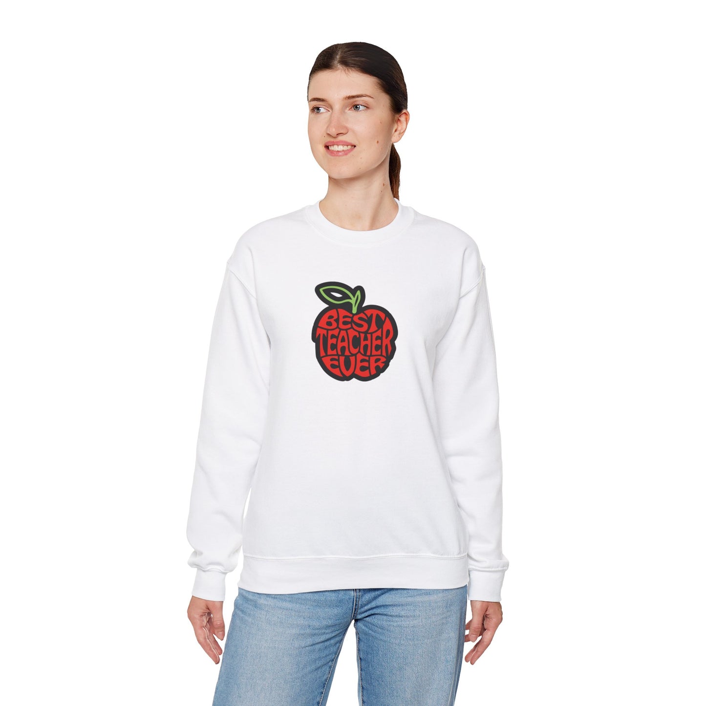 Best Teacher Ever (Red Apple) Unisex Heavy Blend™ Crewneck Sweatshirt