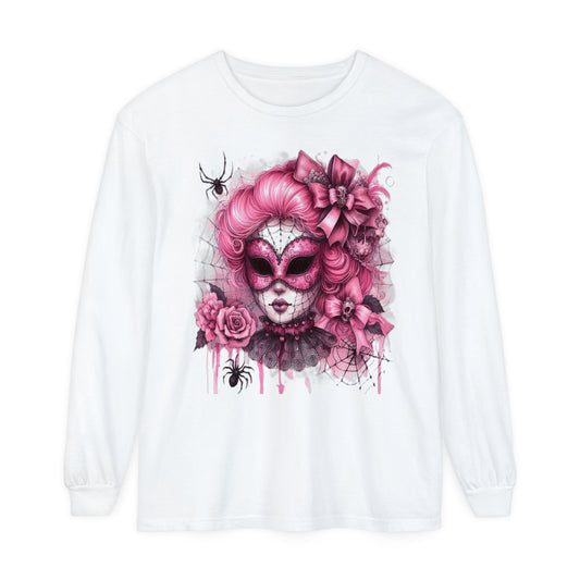 Coquette Halloween II, Unisex Garment-dyed Long Sleeve T-Shirt