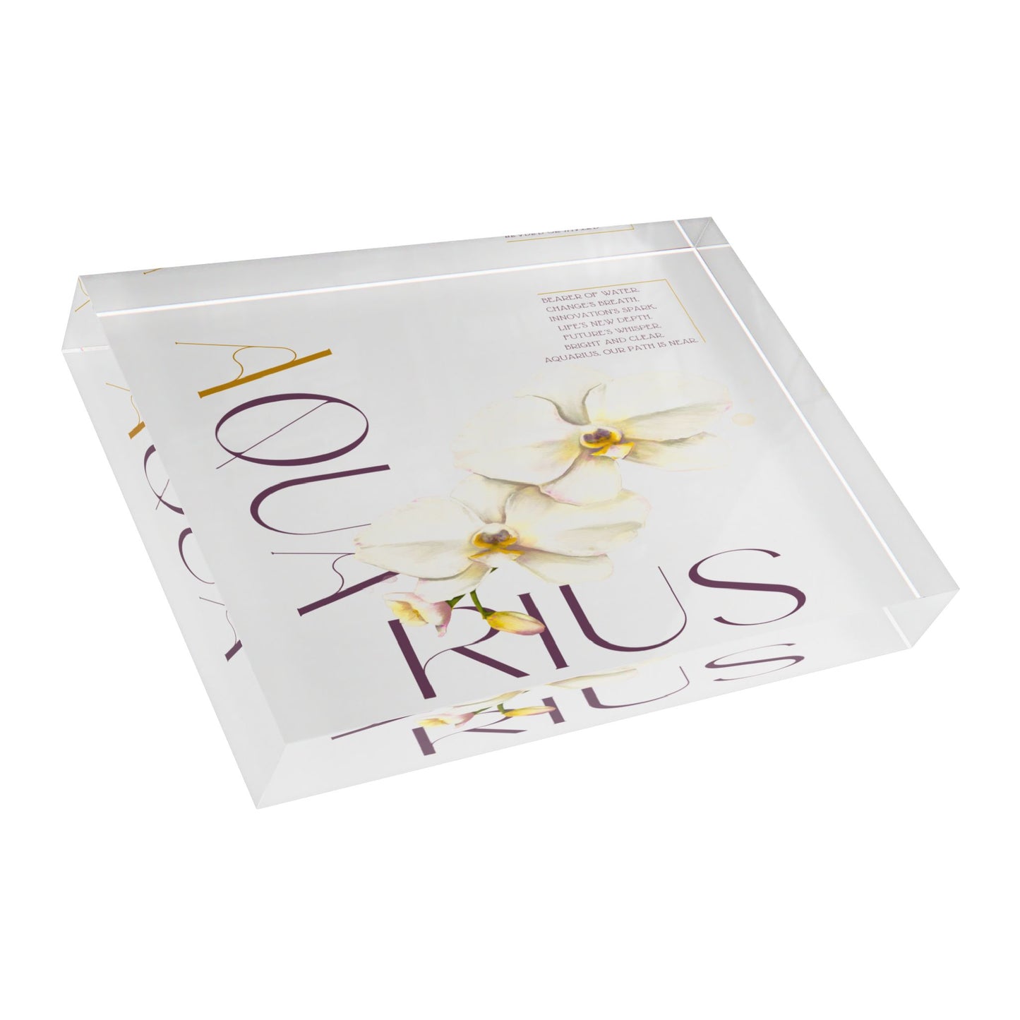 Aquarius Orchids, Photo Block (White)