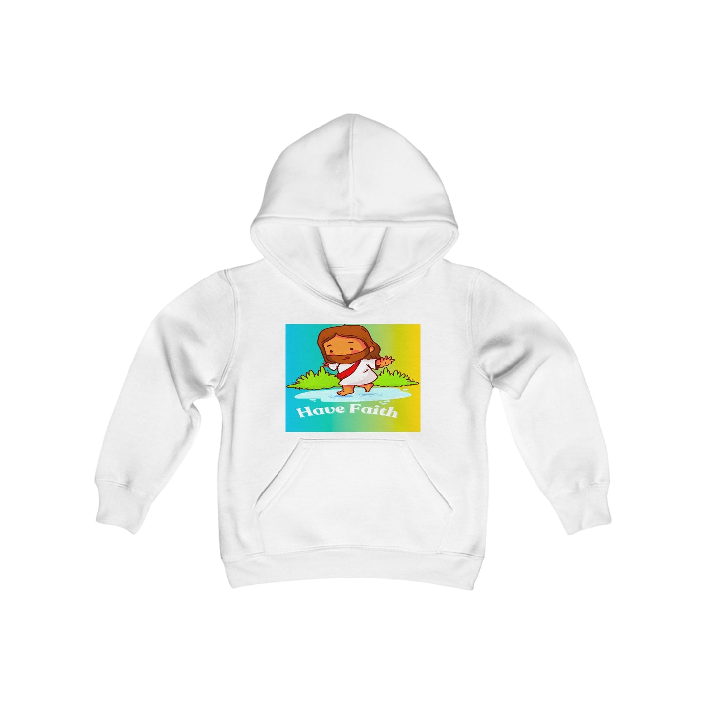 Have Faith, Youth Heavy Blend Hooded Sweatshirt