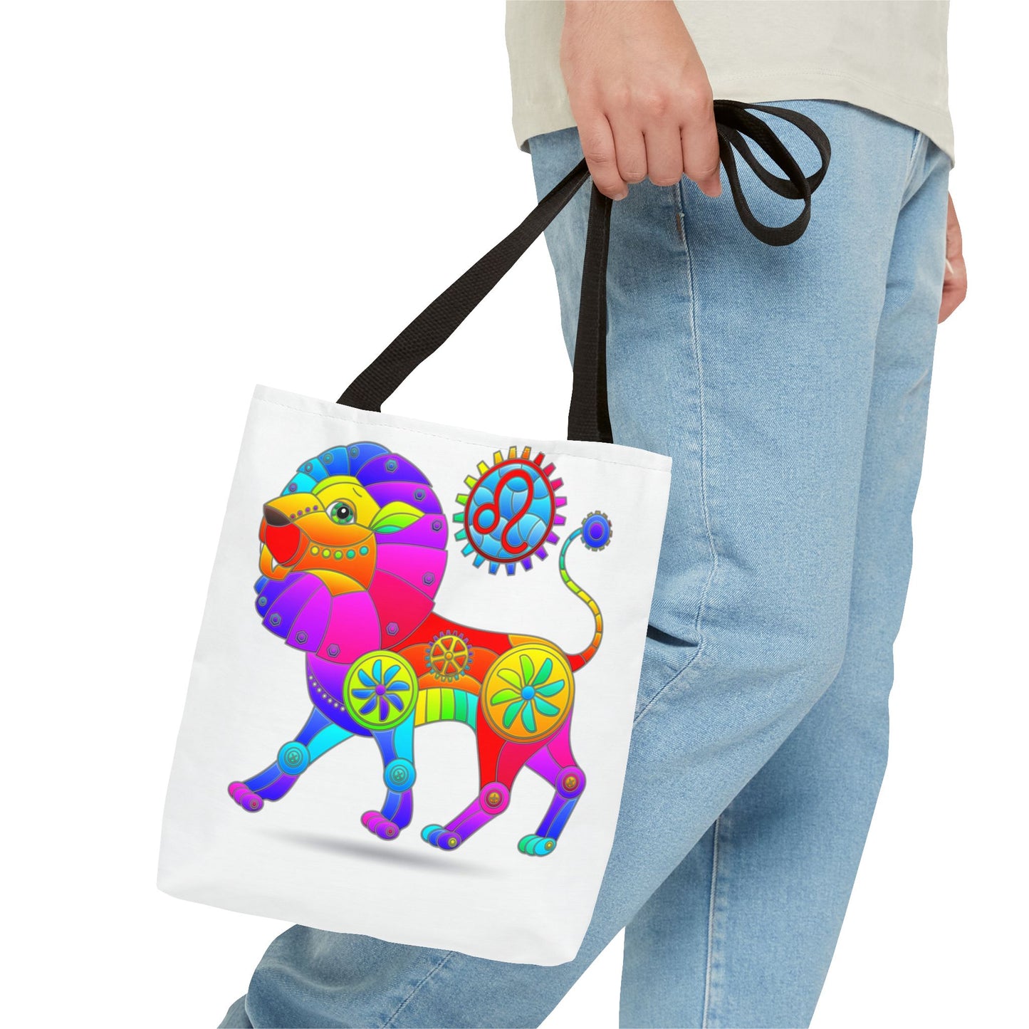 Leo Rainbow Steampunk, White Tote Bag