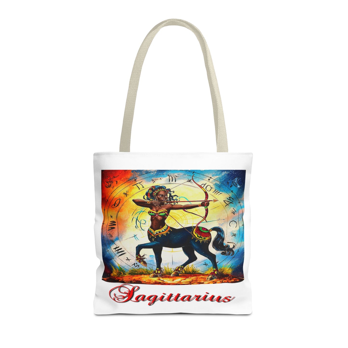 Sagittarius White Tote Bag, 3 Sizes