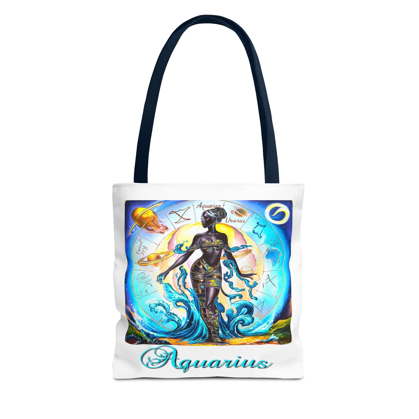 Aquarius White Tote Bag, 3 Sizes