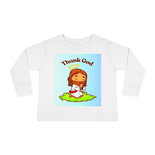 Thank God, Toddler Long Sleeve Tee