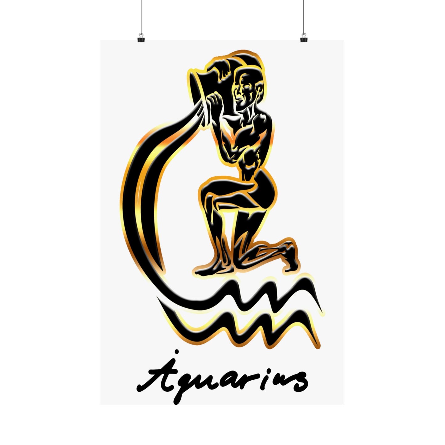 Aquarius Water Bearer, Matte Vertical Posters (White)