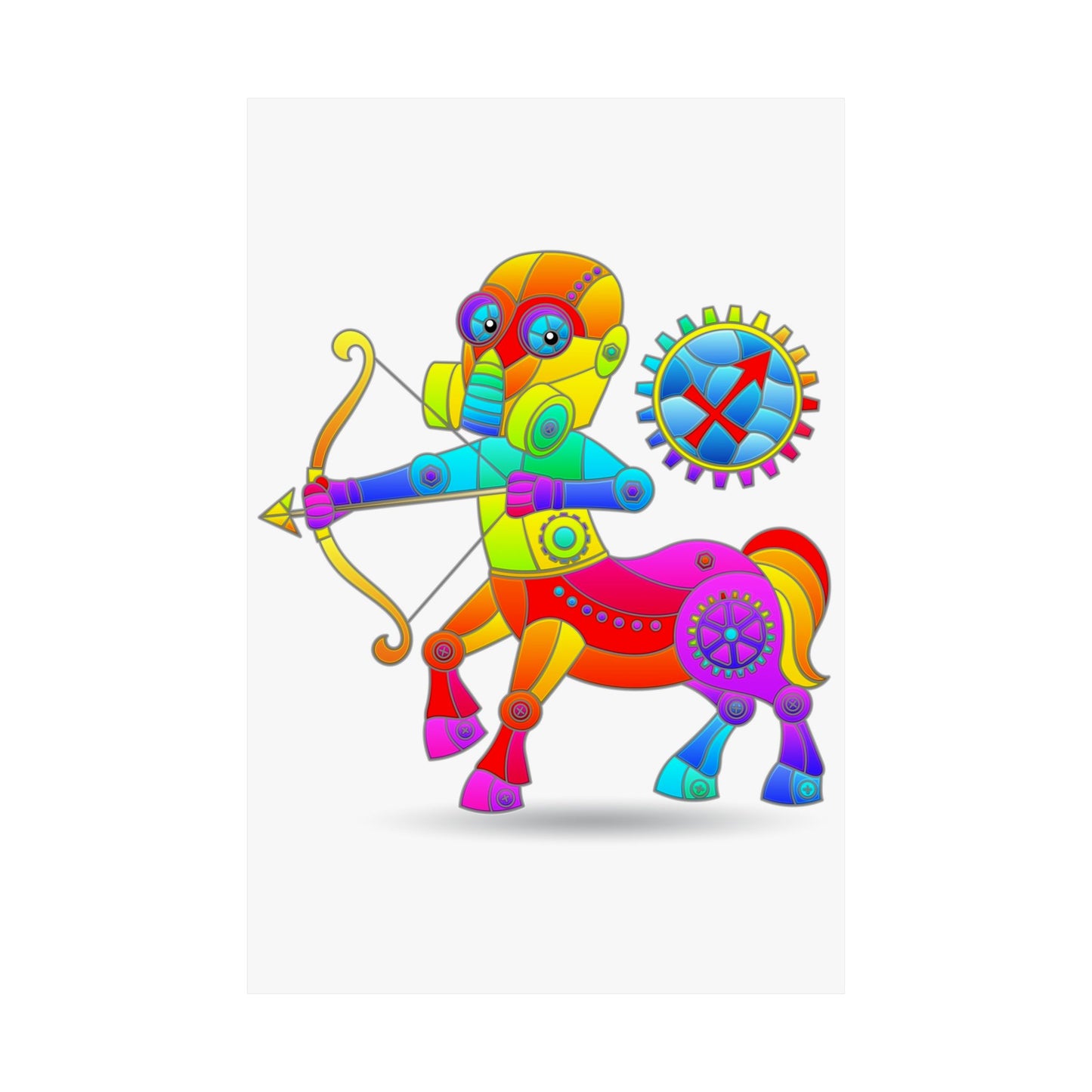 Sagittarius Rainbow Steampunk, Matte Vertical Poster