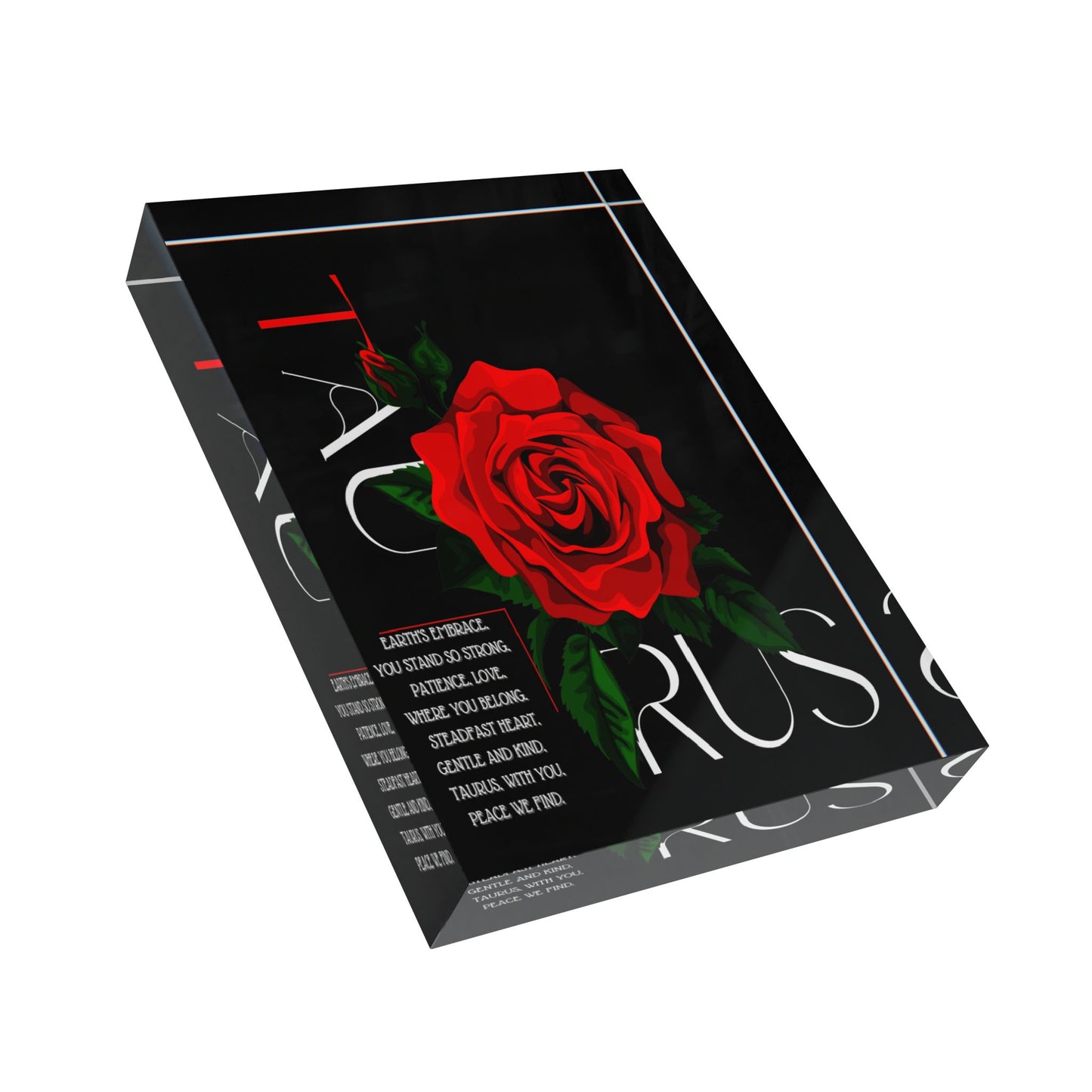 Taurus Rose, Photo Block (Black)