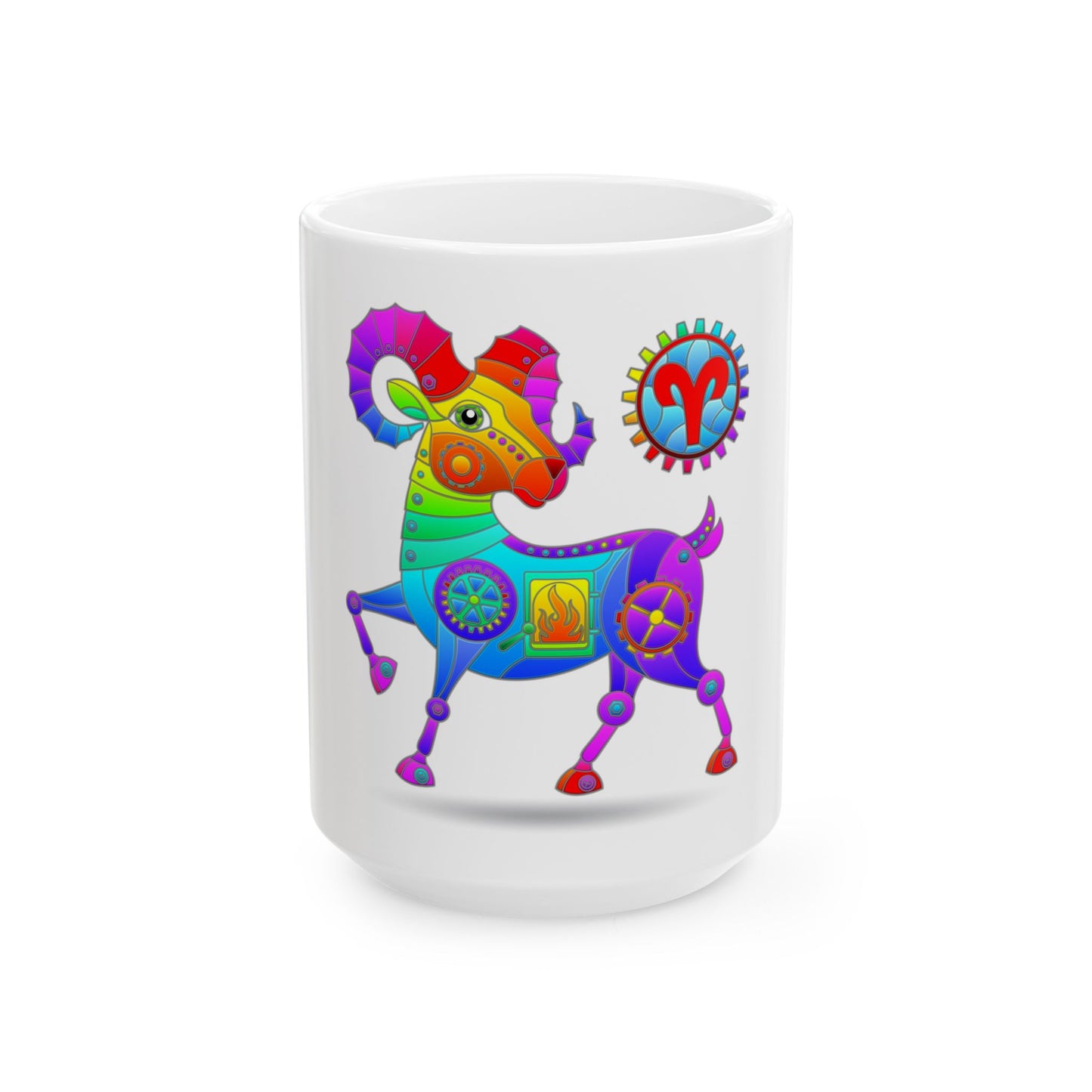 Aries Rainbow Steampunk, Ceramic Mug (11oz, 15oz)