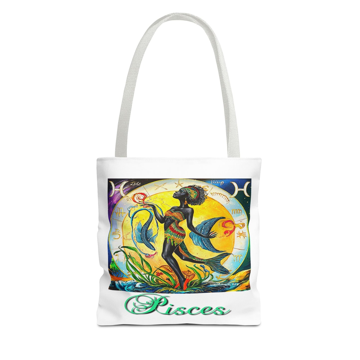 Pisces White Tote Bag, 3 Sizes