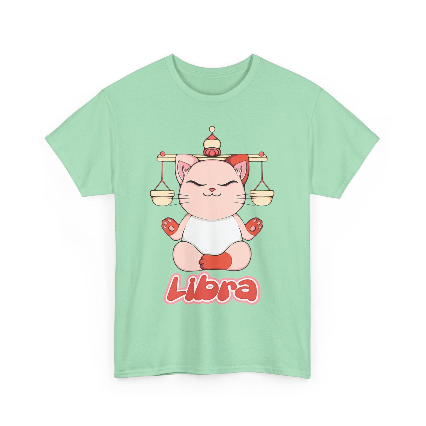 Libra Anime Cat, Unisex Heavy Cotton Tee