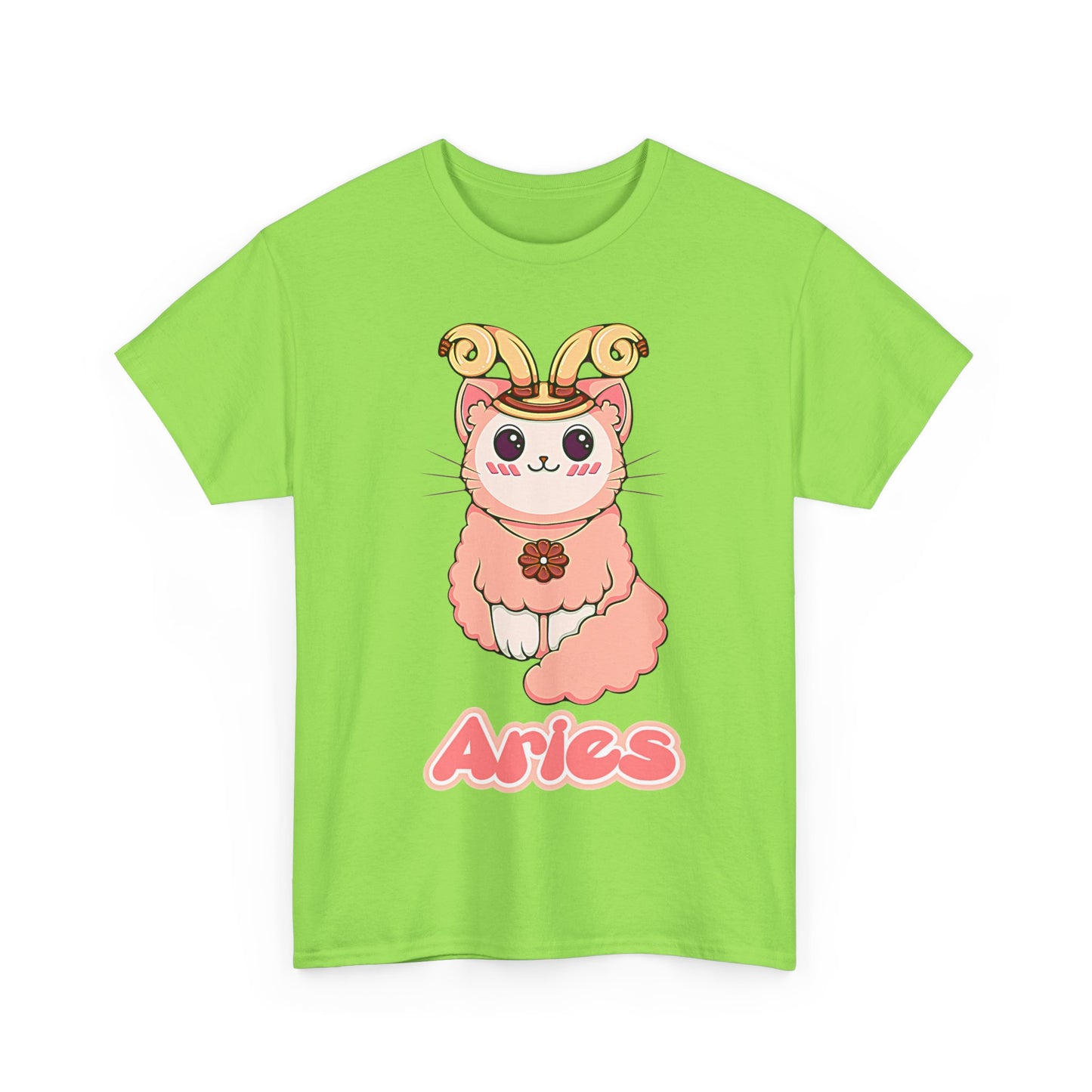 Aries Anime Cat, Unisex Heavy Cotton Tee