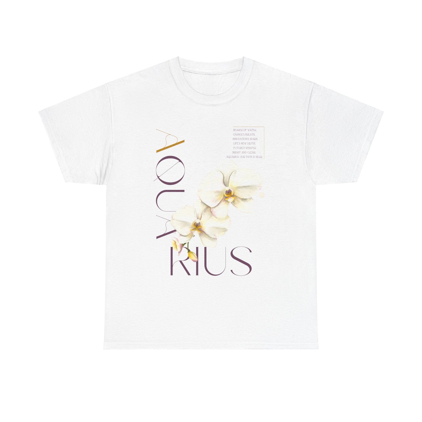 Aquarius Orchids, Unisex Heavy Cotton Tee