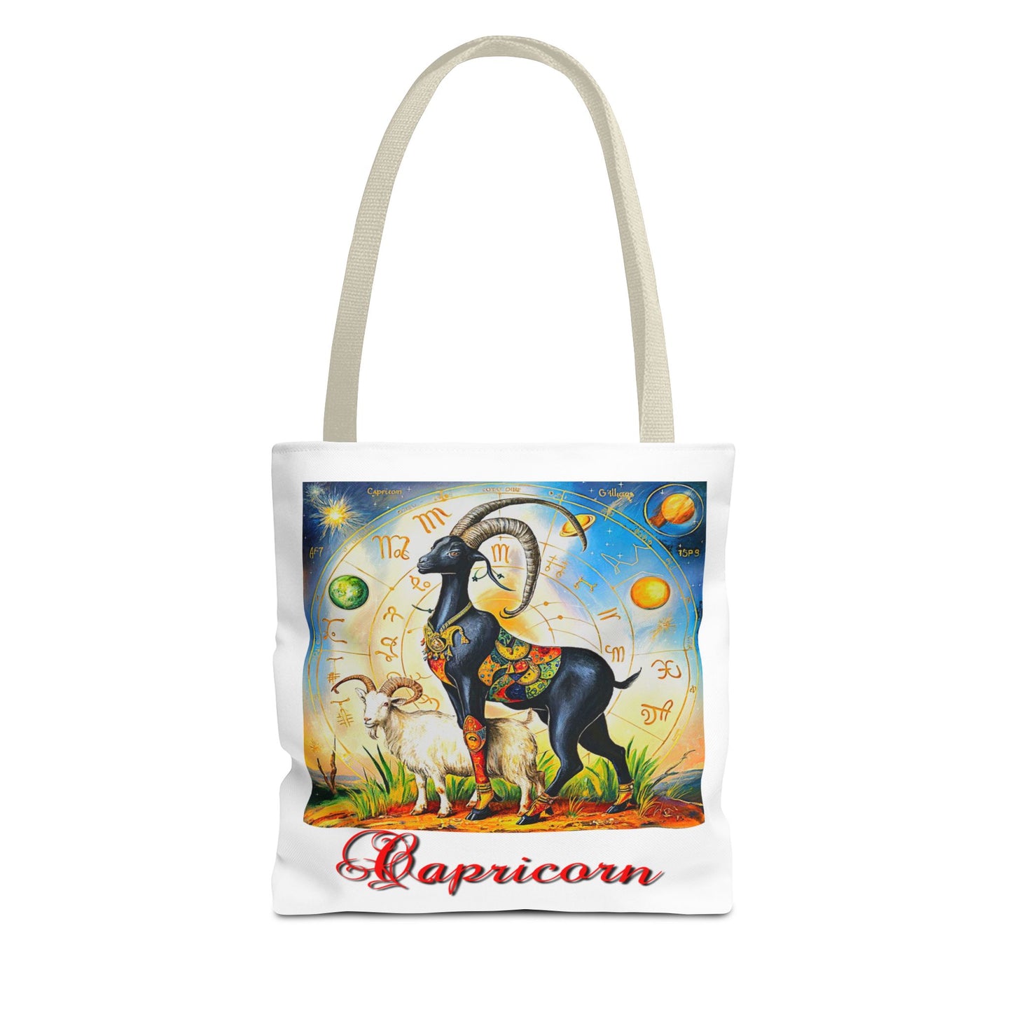 Capricorn White Tote Bag, 3 Sizes