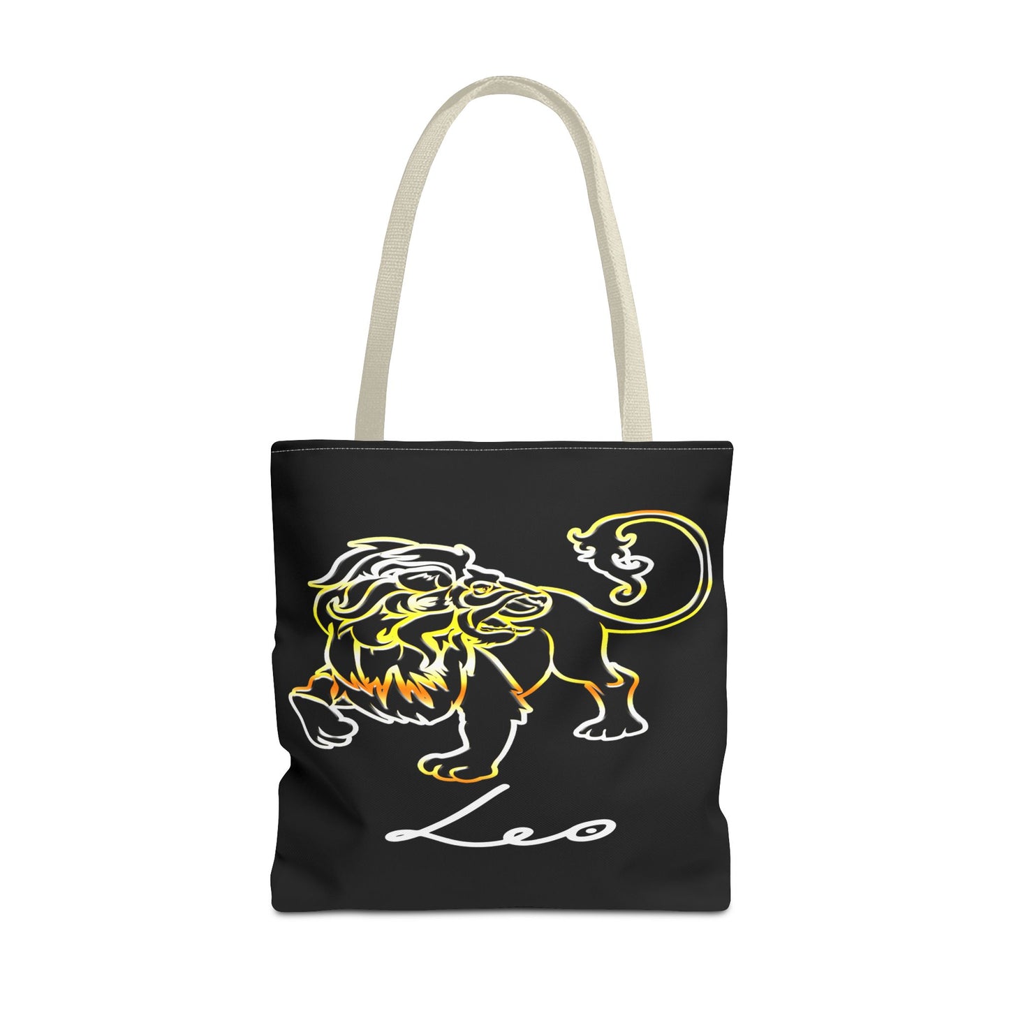 Leo Lion Black Tote Bag, 3 Sizes