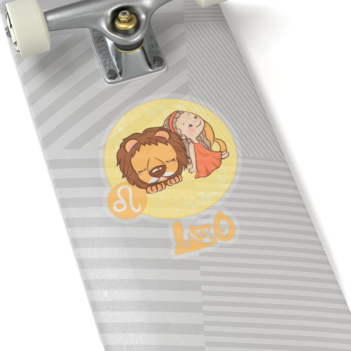 Leo Chibi Girl & Lion, Kiss-Cut Stickers