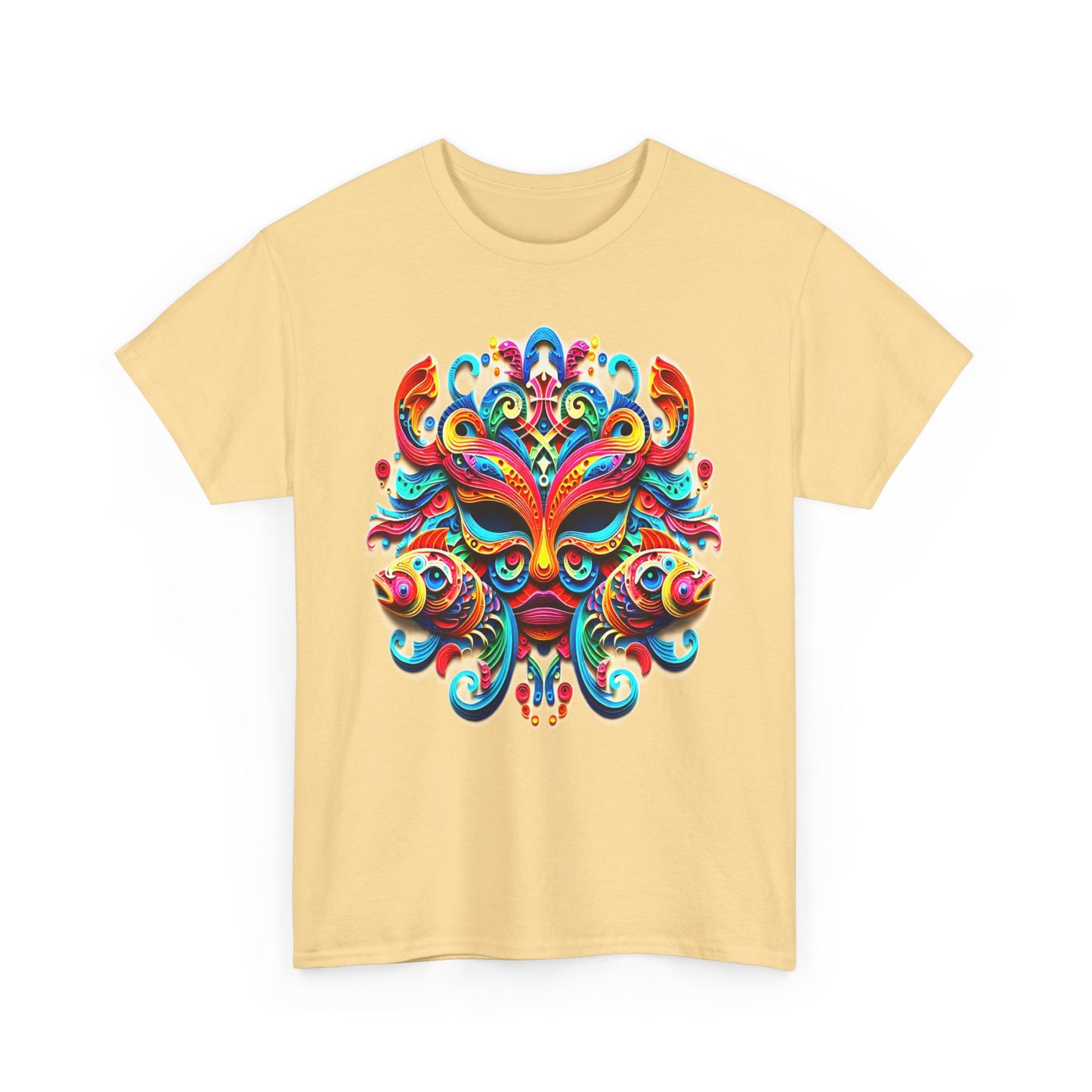 Pisces Mask, Unisex Heavy Cotton Tee