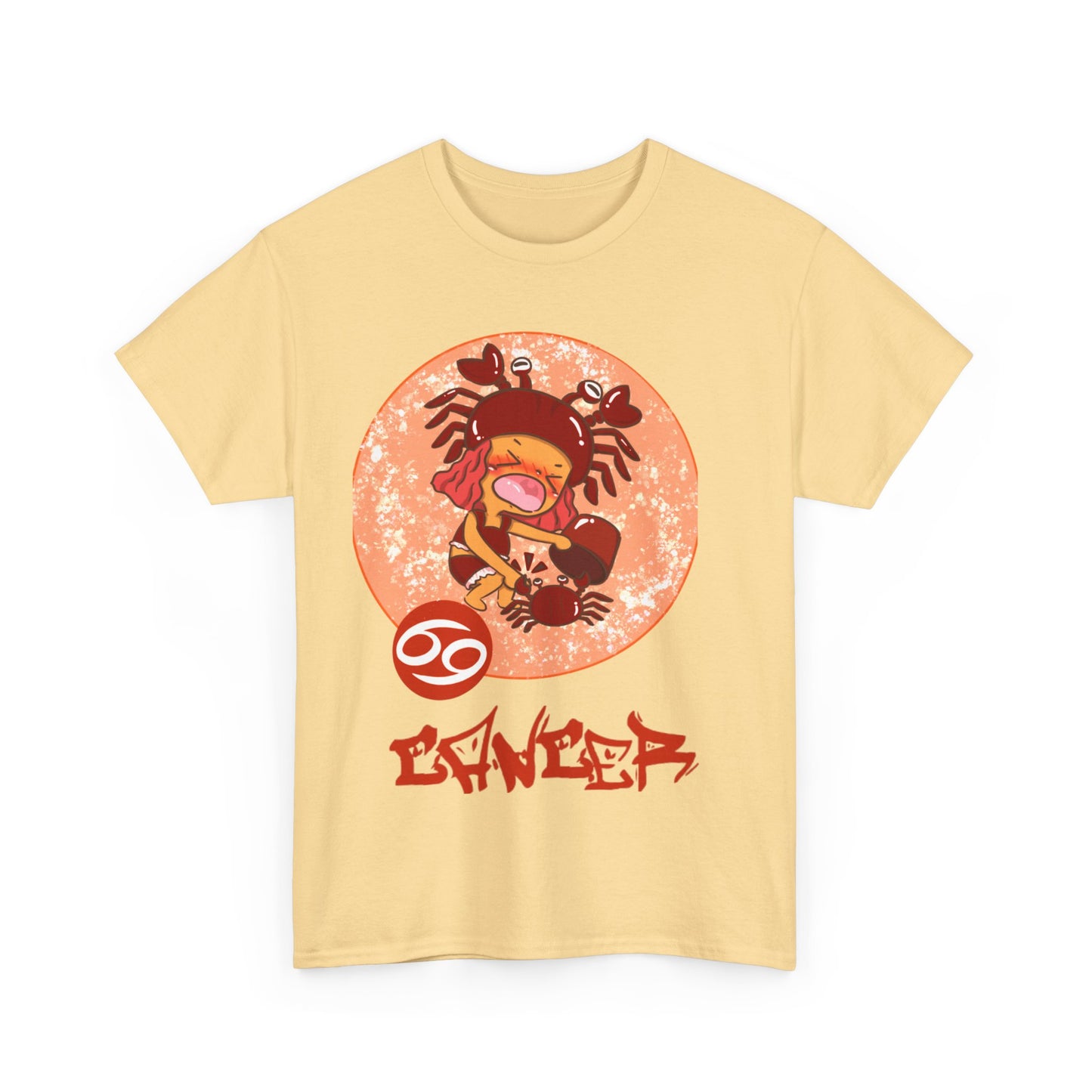 Cancer Chibi Girl & Crab, Unisex Heavy Cotton Tee