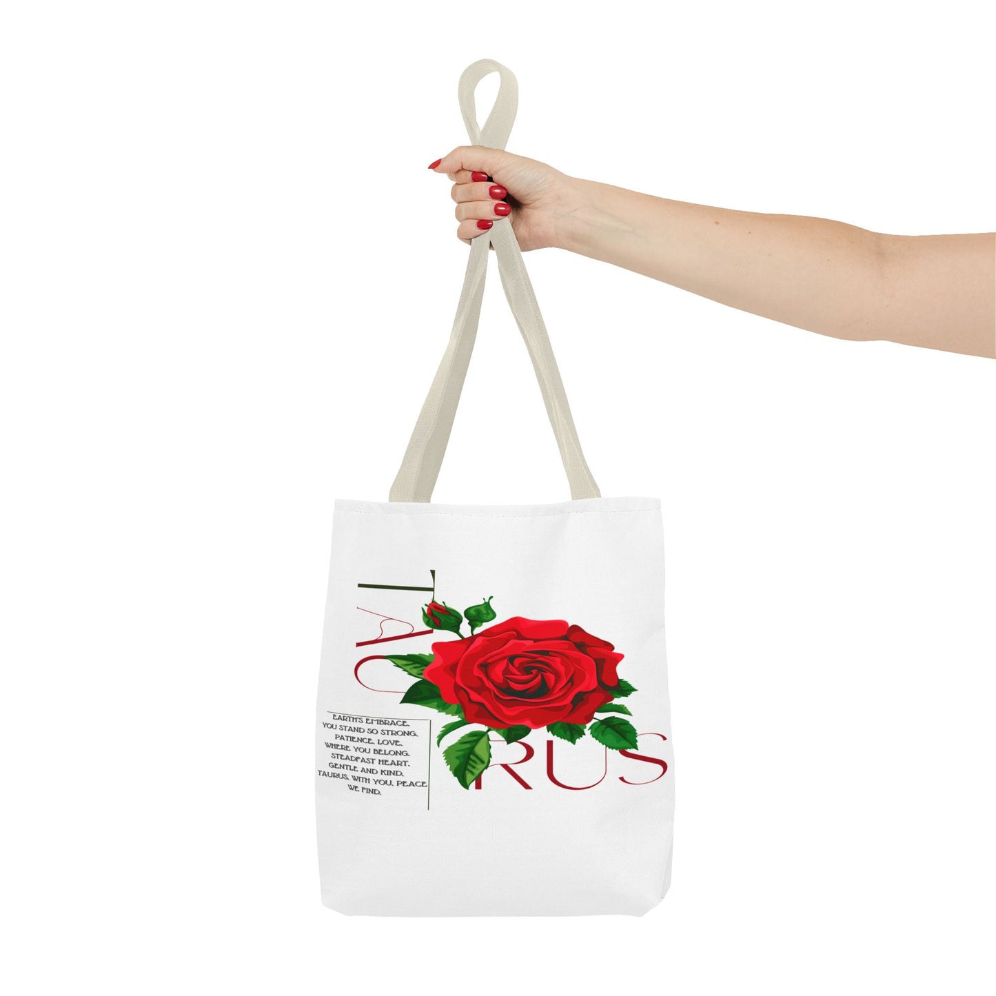 Taurus Rose White Tote Bag, 3 Sizes