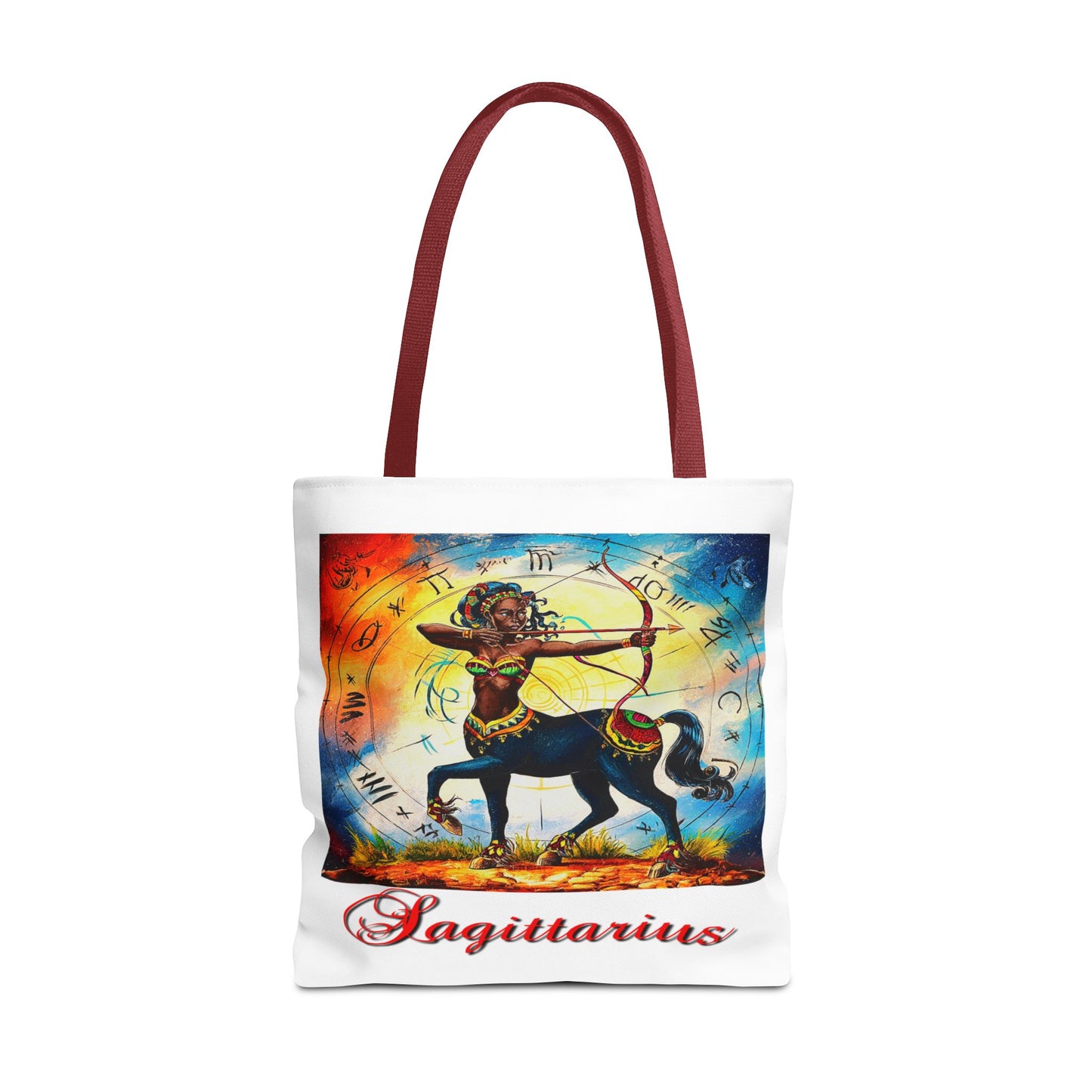 Sagittarius White Tote Bag, 3 Sizes