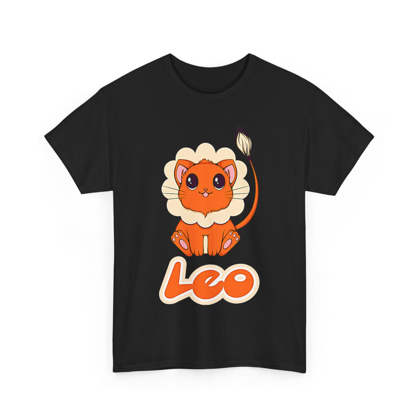 Leo Anime Cat, Unisex Heavy Cotton Tee