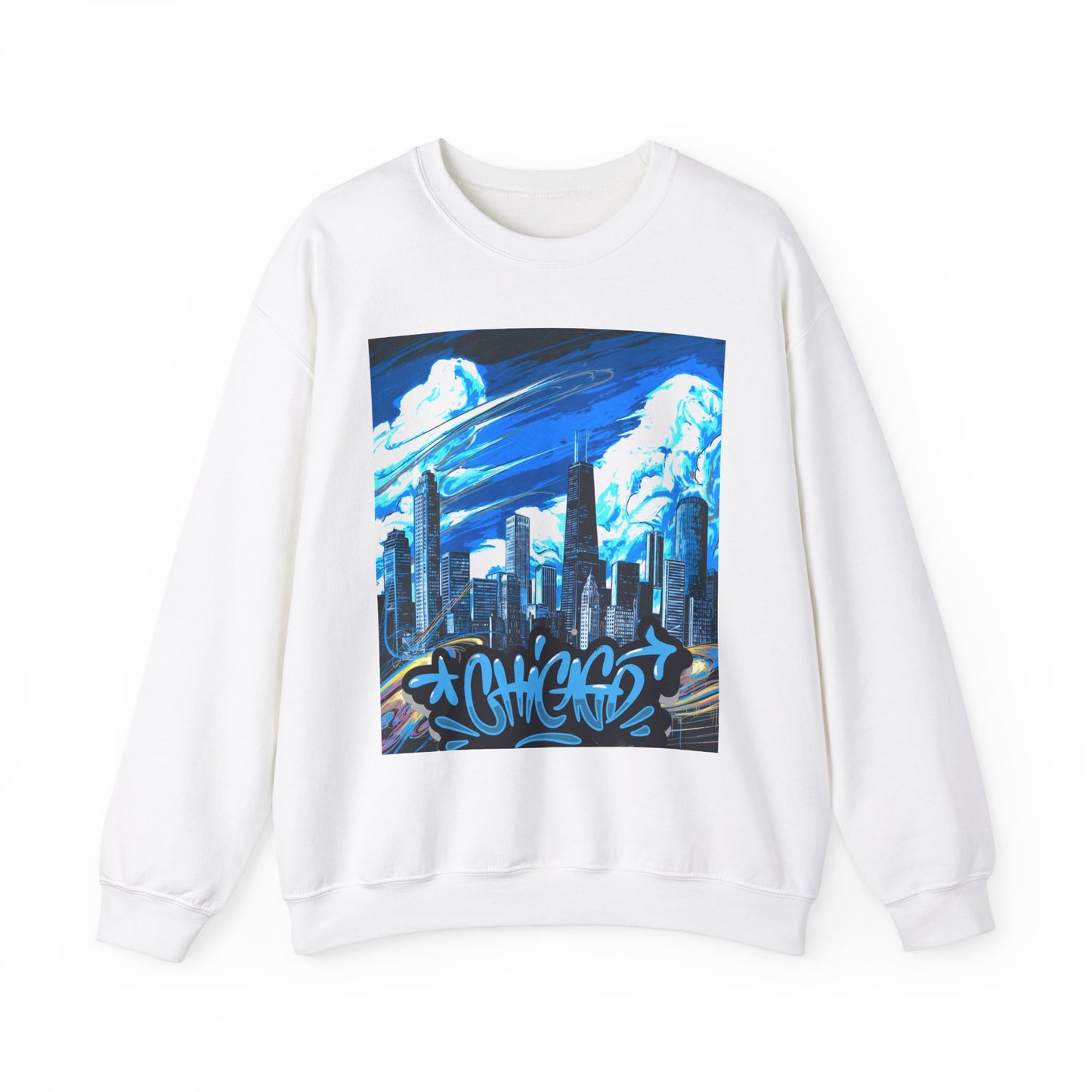 Chicago Graffiti Skyline, Unisex Heavy Blend™ Crewneck Sweatshirt