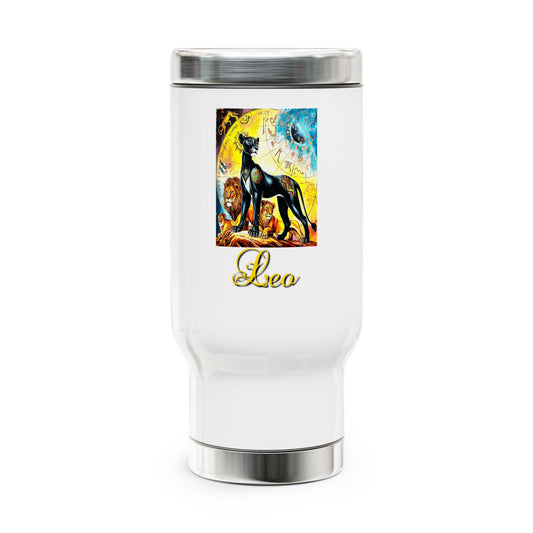 Leo, Stainless Steel Travel Mug with Handle, 14oz