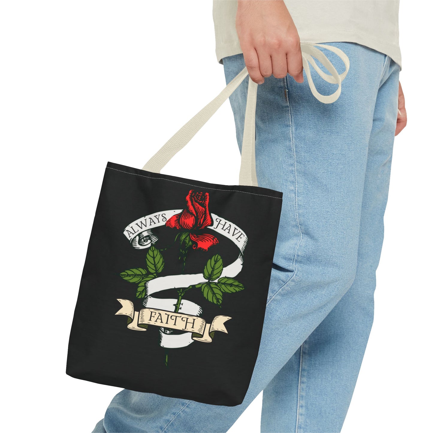 Always Have Faith Black Tote Bag, 3 Sizes