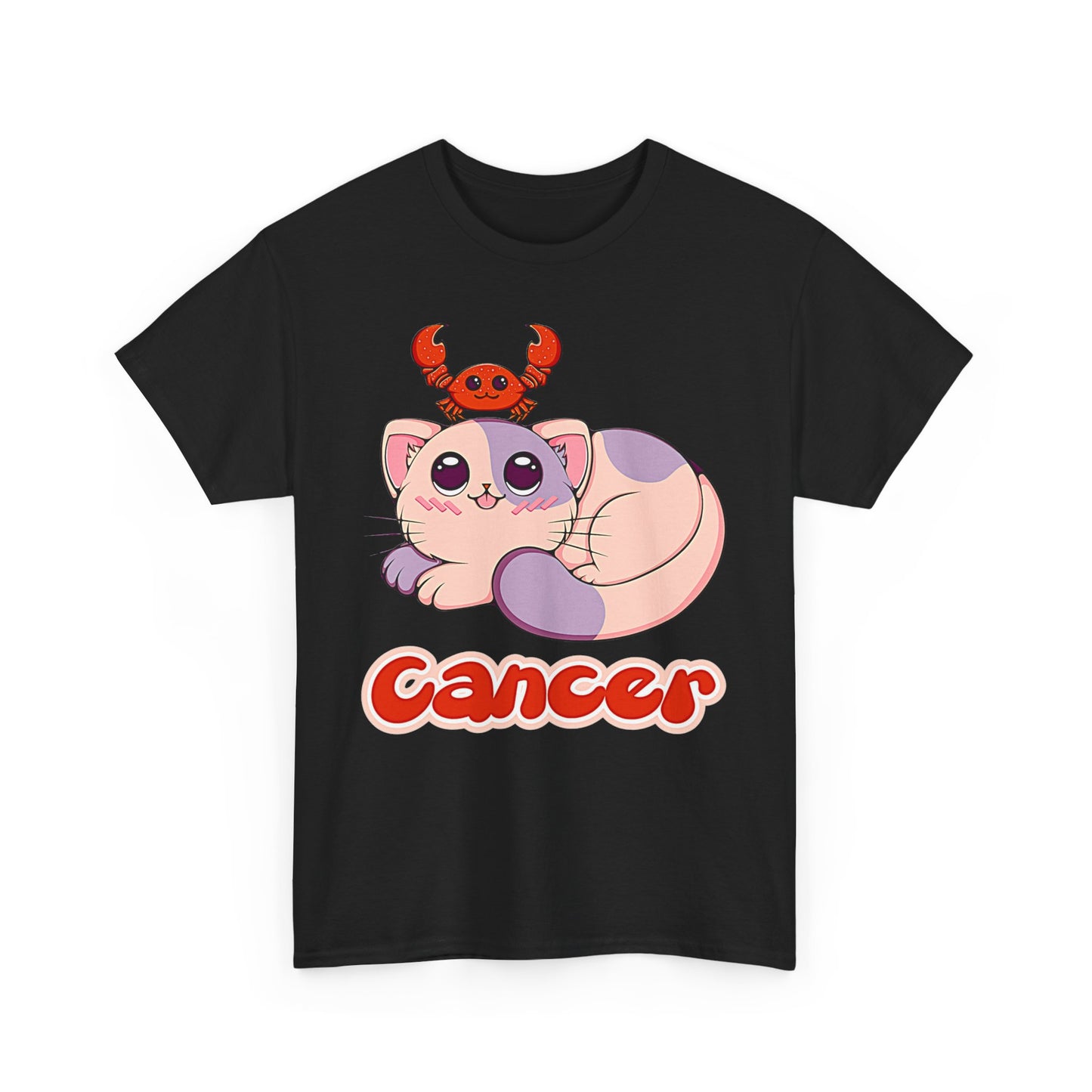 Cancer Anime Cat, Unisex Heavy Cotton Tee