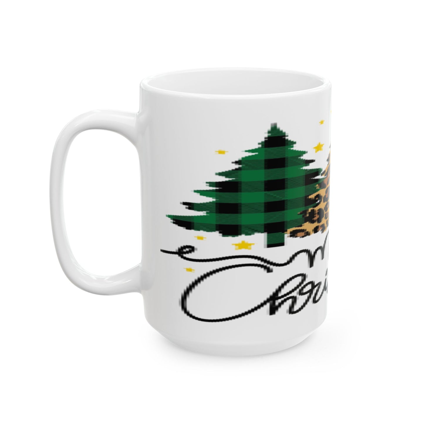 Patchwork Christmas Trees, Ceramic Mug, (11oz, 15oz)