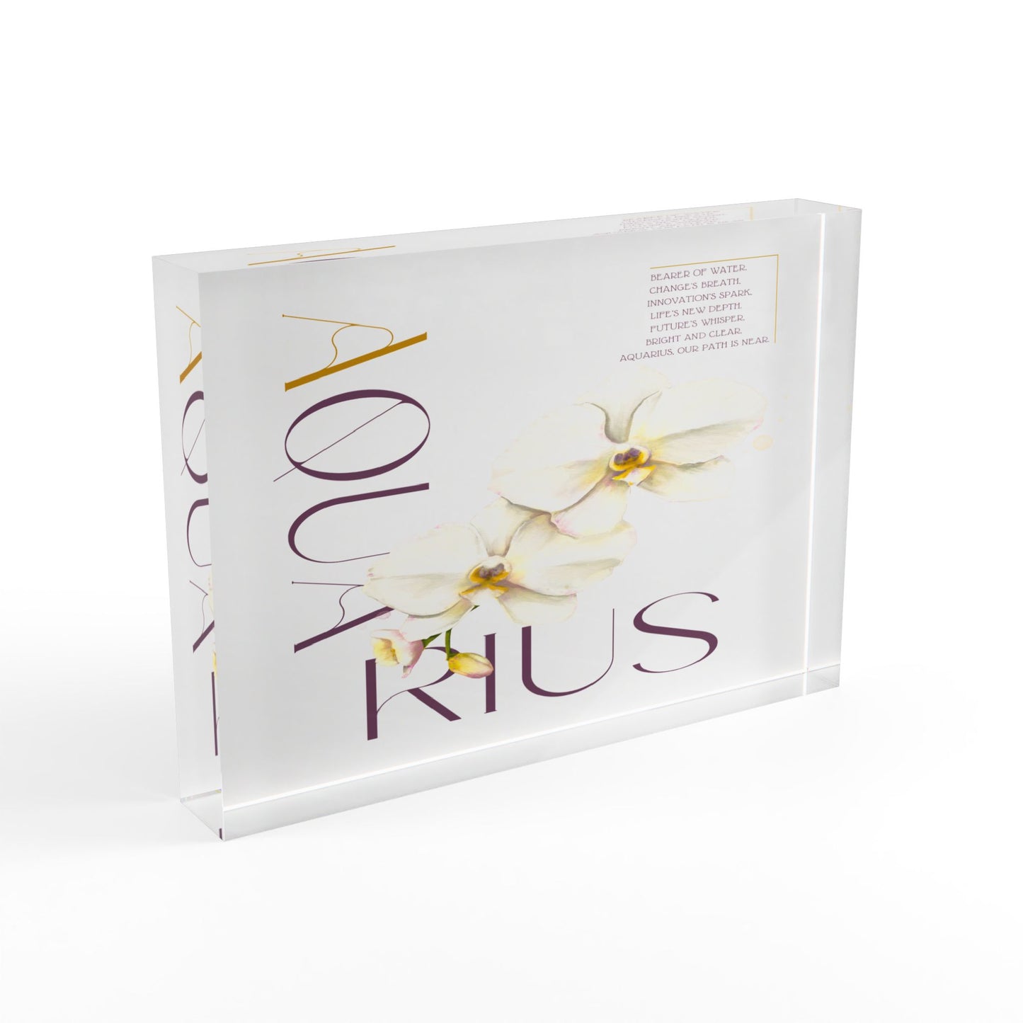 Aquarius Orchids, Photo Block (White)