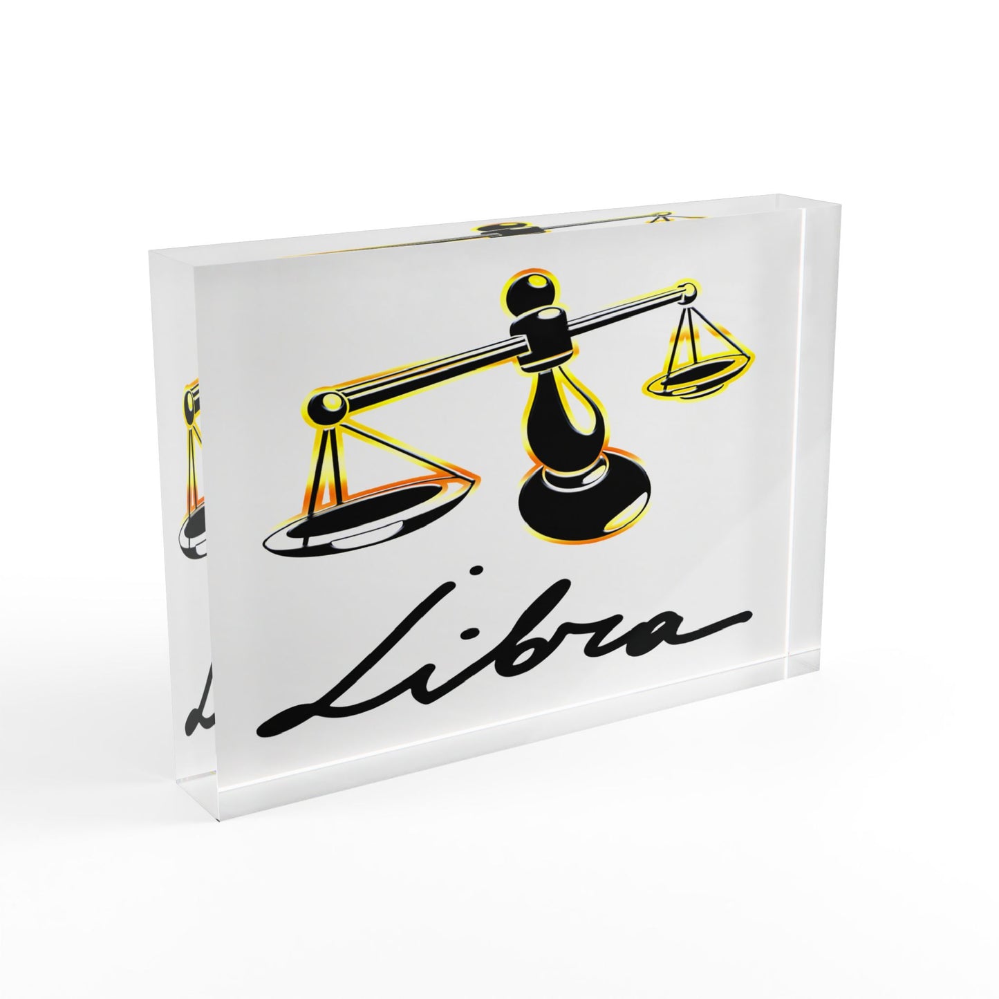 Libra Scales Photo Block, White