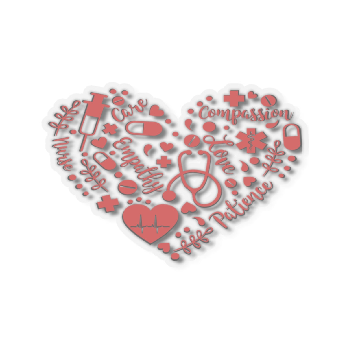 Nurse's Heart, Kiss-Cut Stickers