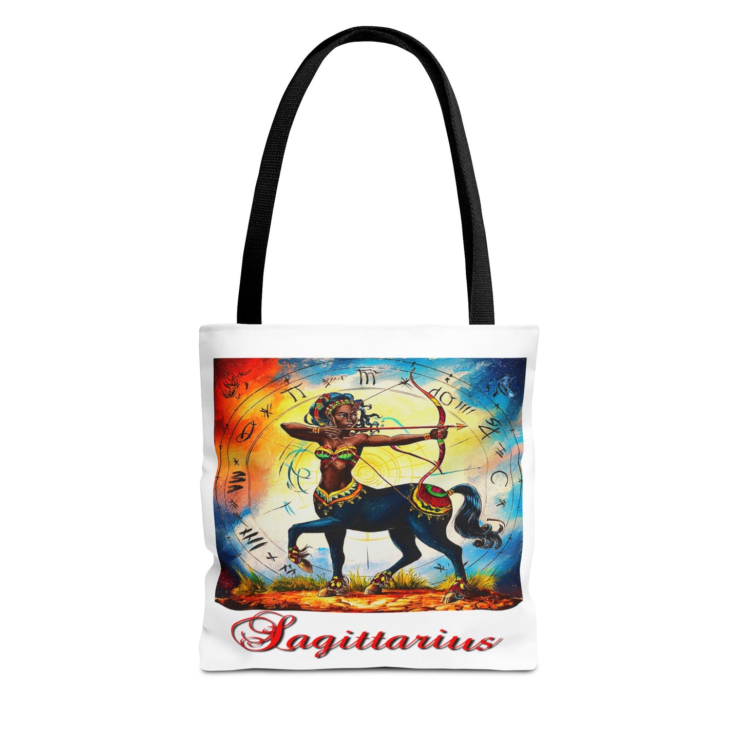 Sagittarius White Tote Bag, 3 Sizes