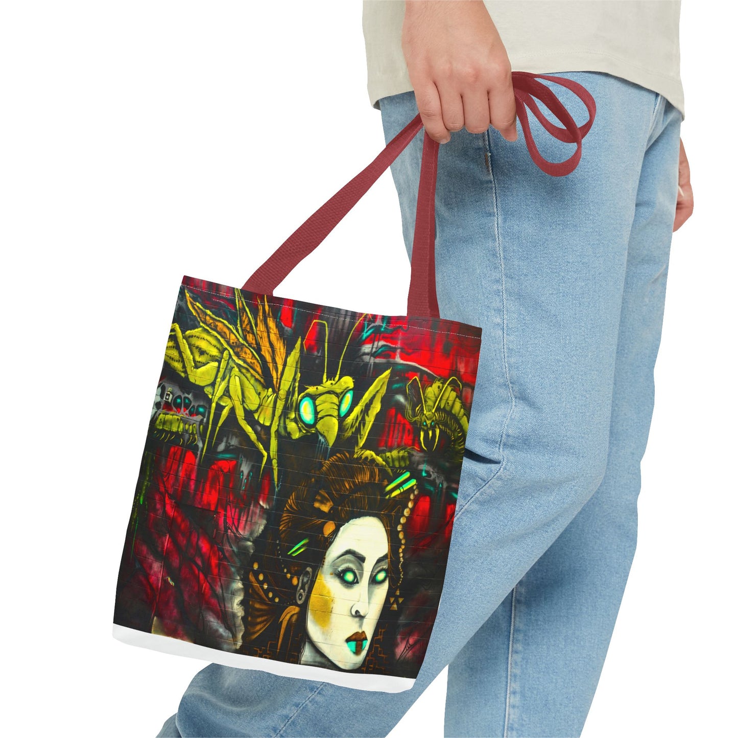 Alien Grasshopper Tote Bag, 3 Sizes