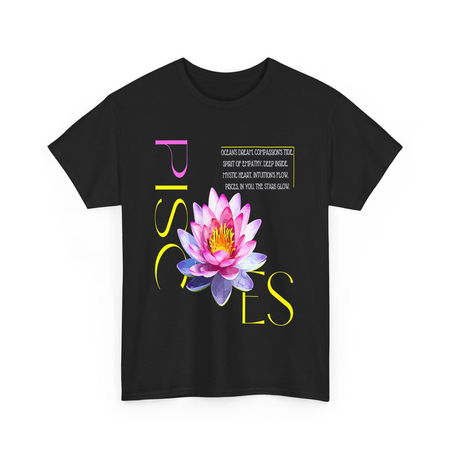 Pisces Pink Lotus, Unisex Heavy Cotton Tee