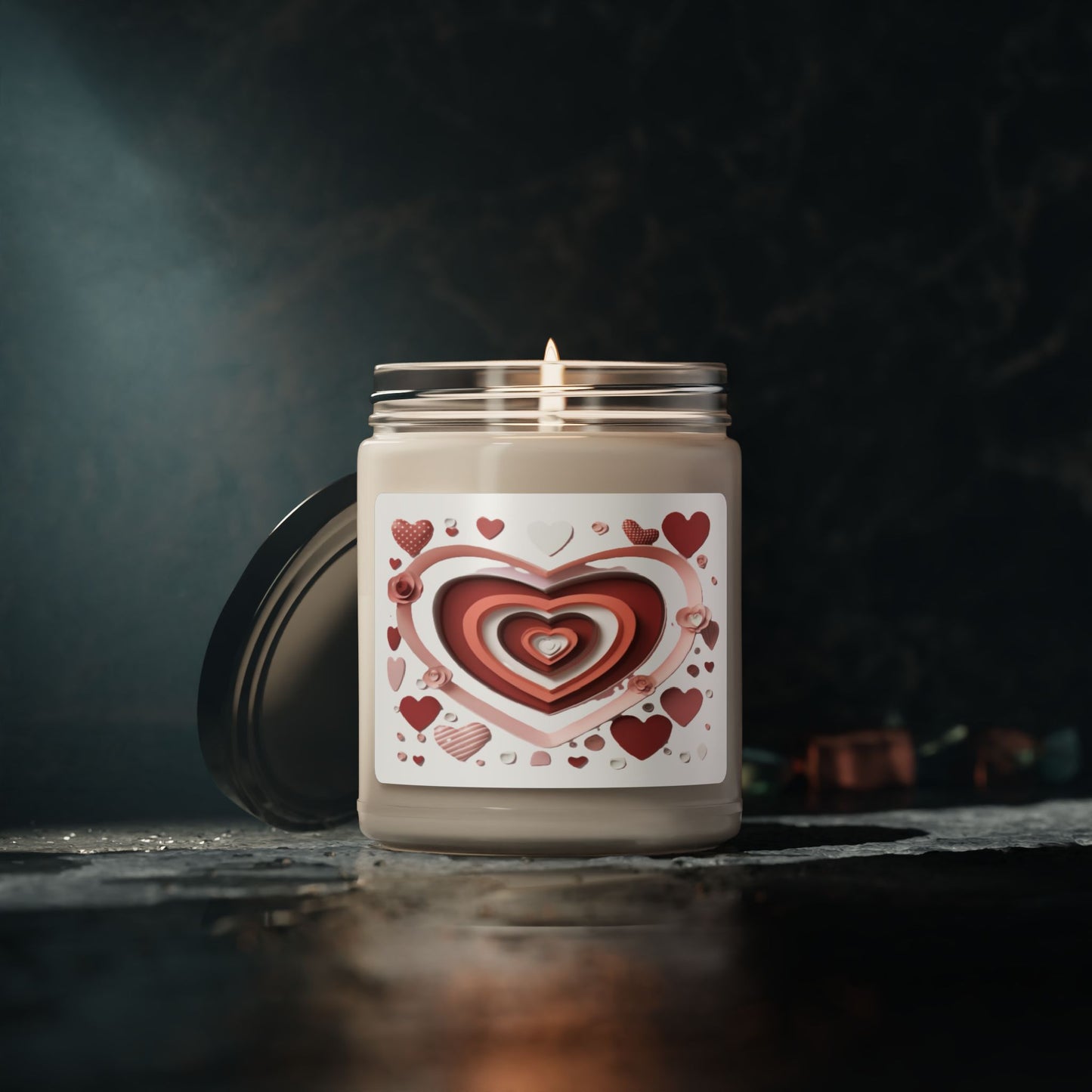 3D Love Hearts Soy Candle, 10 Scents