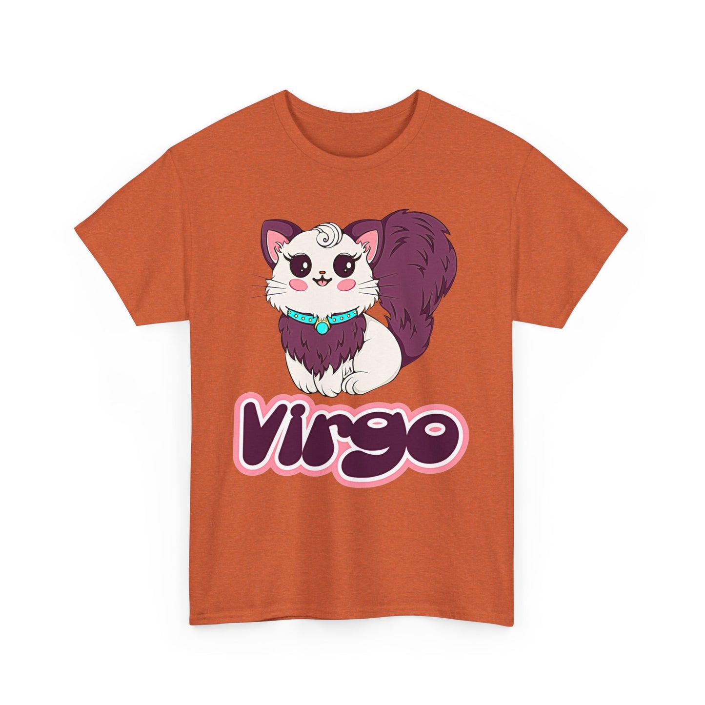 Virgo Anime Cat, Unisex Heavy Cotton Tee