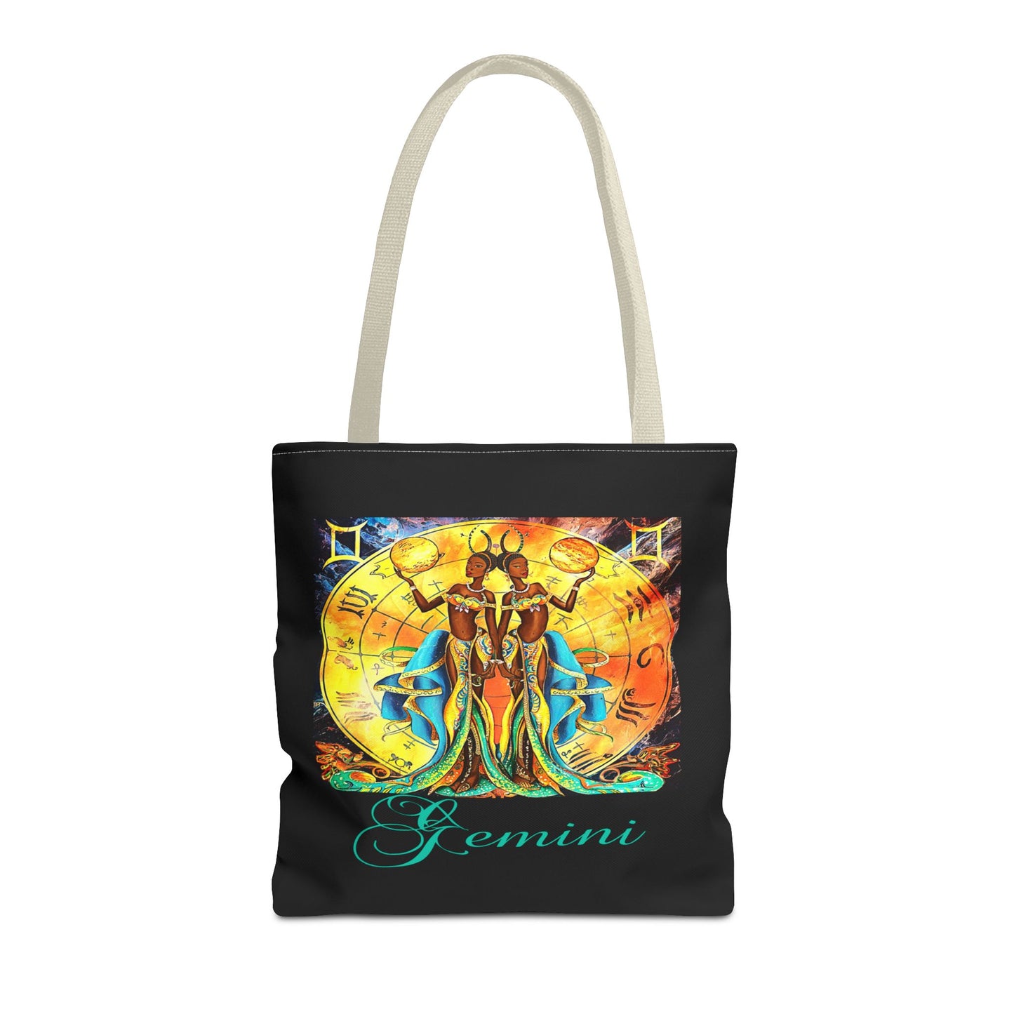 Gemini II Black Tote Bag, 3 Sizes