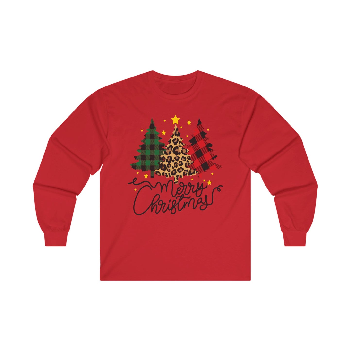 Patchwork Christmas Trees, Unisex Ultra Cotton Long Sleeve Tee