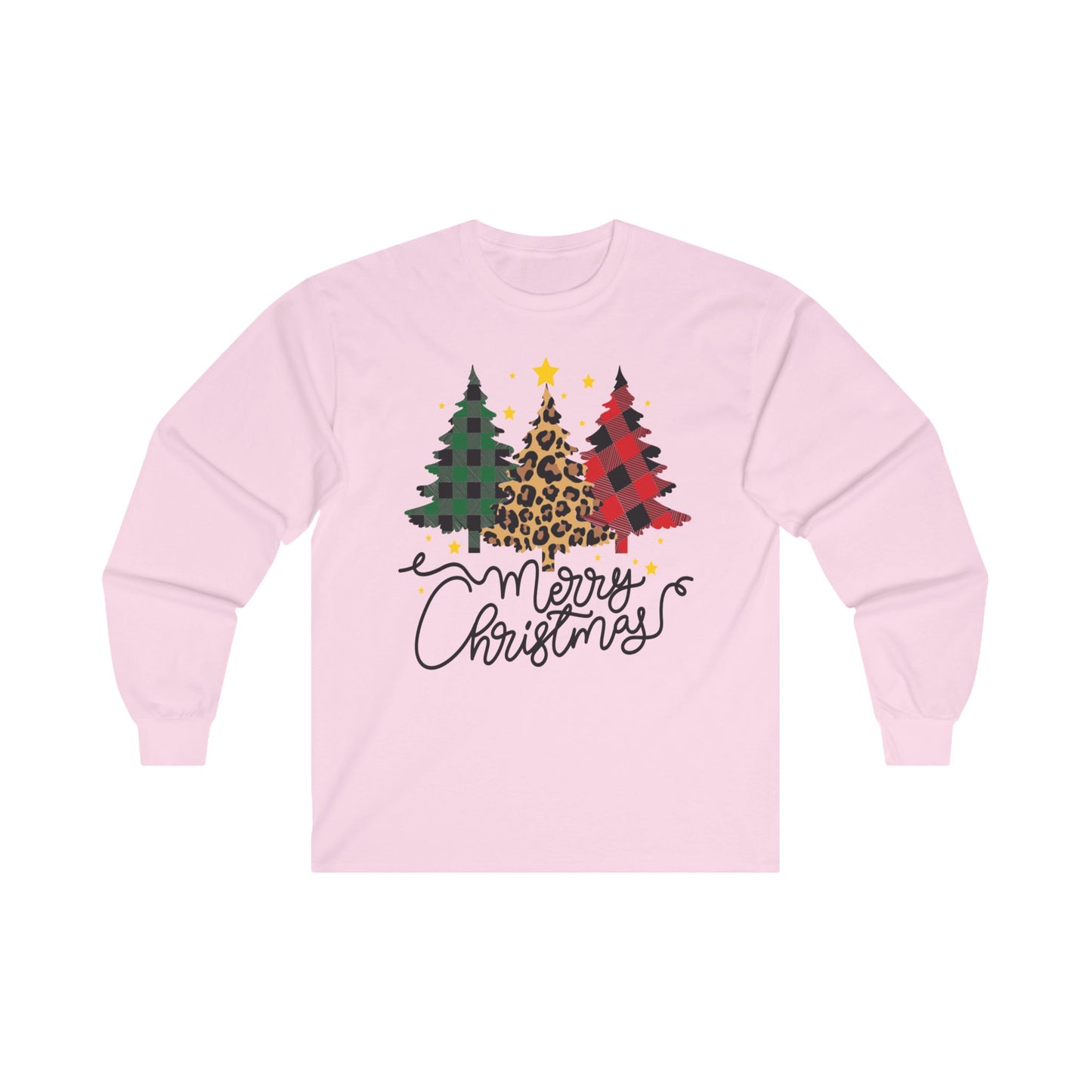 Patchwork Christmas Trees, Unisex Ultra Cotton Long Sleeve Tee