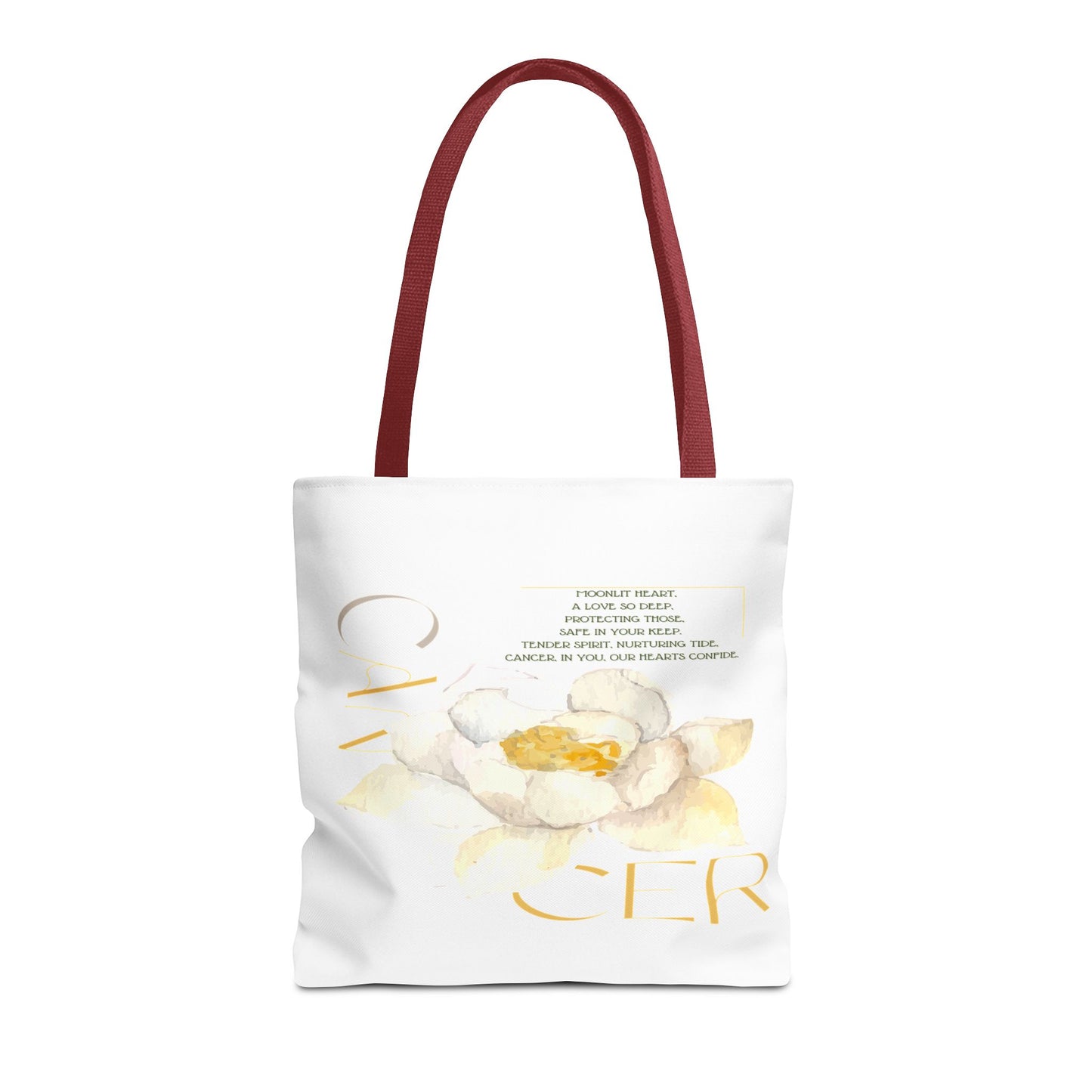 Cancer White Lotus White Tote Bag, 3 Sizes