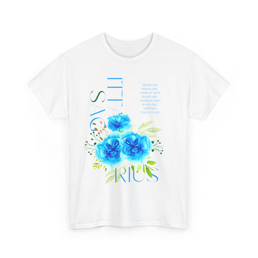 Sagittarius Blue Carnations, Unisex Heavy Cotton Tee