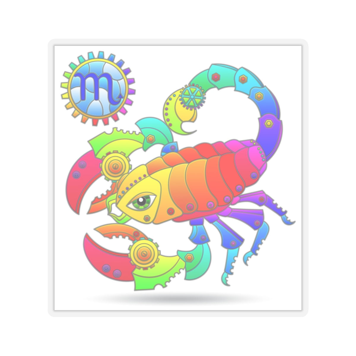 Scorpio Rainbow Steampunk, Kiss-Cut Stickers